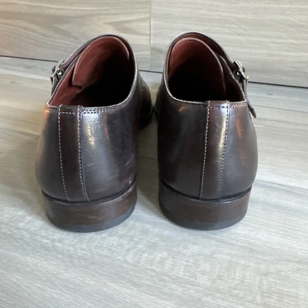 Magnanni Men's Ondara Double-Monk Two-Tone Brown Leather Shoes Size 12 Spain